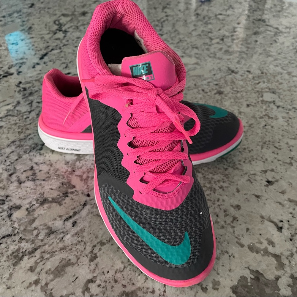 Nike Women's Pink and Gray Running Shoes